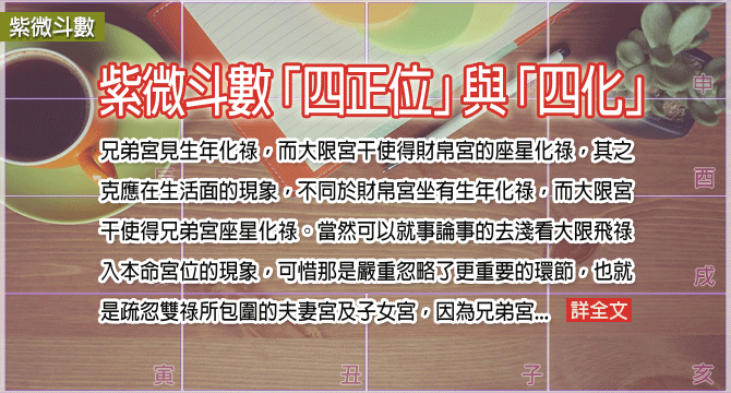 紫微斗数「四正位」与「四化」